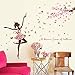 Kibi Romantique Dansant Fille Fleur Fée Papillon Amovible Stickers Muraux Autocollants, Enfants Bébé Chambre Pépinière DIY Décoratif Autocollants de Fée de Fleur de Papillon