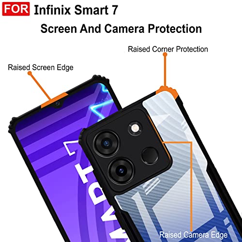 Image of Zapcase Back Case Cover for Infinix Smart 7 | Compatible for Infinix Smart 7 Back Case Cover | 360 Degree Protection | Clear Case with Camera Protection | (TPU + PC | Matte Black)