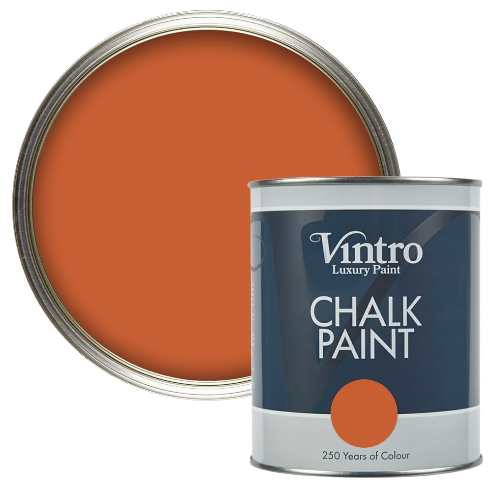 B&Q -  Orange Brown Chalk Paint/furniture Paint Matt Finish 1 Litre (Thor's Rust)