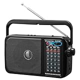 G-KENI ポータブルラジオ小型 携帯ラジオ 卓上｜FM/AM/SW1/SW2対応｜USB/SD/TFカード再生｜AC/電池両用｜イヤホンジャック付き｜学習・携帯用 防災ラジオ 高感度