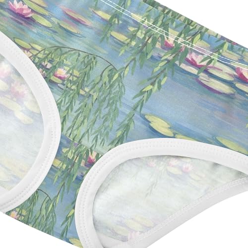 Cartoon Toddler Underwear Floral 2t Cotton Panties Little Girl Watercolor Floral Pink Water Lilies Undies Kids Briefs4