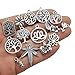 Youdiyla 100pcs Mix Silver Tree Flower Charms Collection, Bulk Mini Small Little Charms Metal Pendant Craft Supplies Findings for Necklace and Bracelet Jewelry Making (HM291)