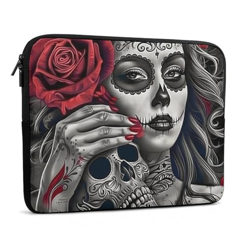 Funda para portátil Mujer y Calavera 13/15 pulgadas resistente miniatura 3