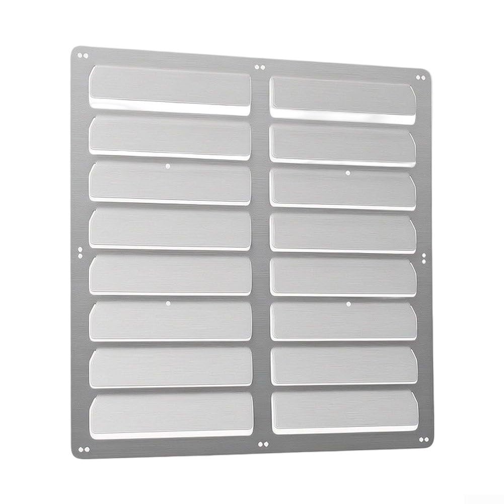 Protector de viento plateado para unidad exterior de CA, cubierta de guía de flujo de aire sin taladro para disipación de calor, deflector de esquinas redondeadas resistente a la corrosión, 43 x 43 cm