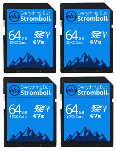 Everything But Stromboli 64GB 4 Pack Memory Cards for Trail Camera Browning Dark Ops, Recon Force, Spec Ops, Strike Force Game Cam SD Card