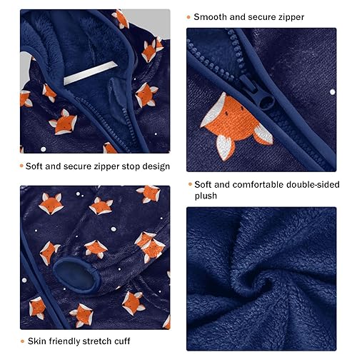 Cute Fox Boys Fleece Hoody Jacket Zip Up Coat Warm Fall Winter Plush Jacket Long Sleeve Outerwear3