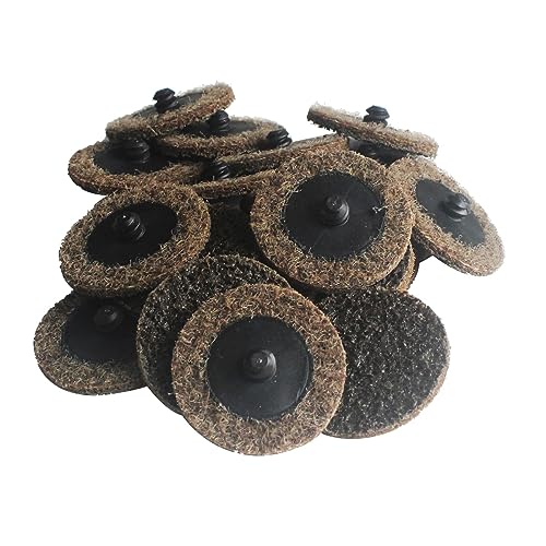 Luo ke 20 Pcs 2'' Surface Conditioning Discs,Roll Lock Quick Change Sanding Discs Coarse Deburring Wheel for Die Grinder or Rotary Tool(Brown: 80#-100#)