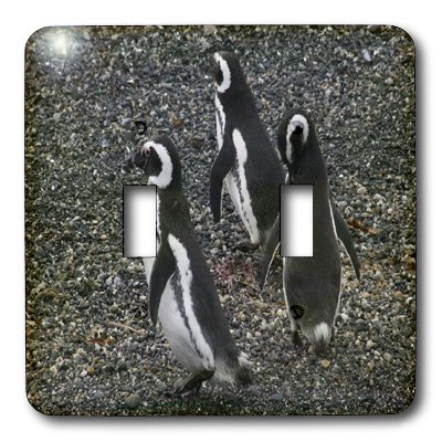 Interrupteur à bascule double à commande fluide motif famille pingouins - 3