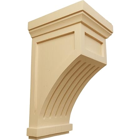 Ekena Millwork COR07X07X13FLAL 7-inch W x 7 1/2-Inch D x 13-inch H Fluted Corbel, Alder