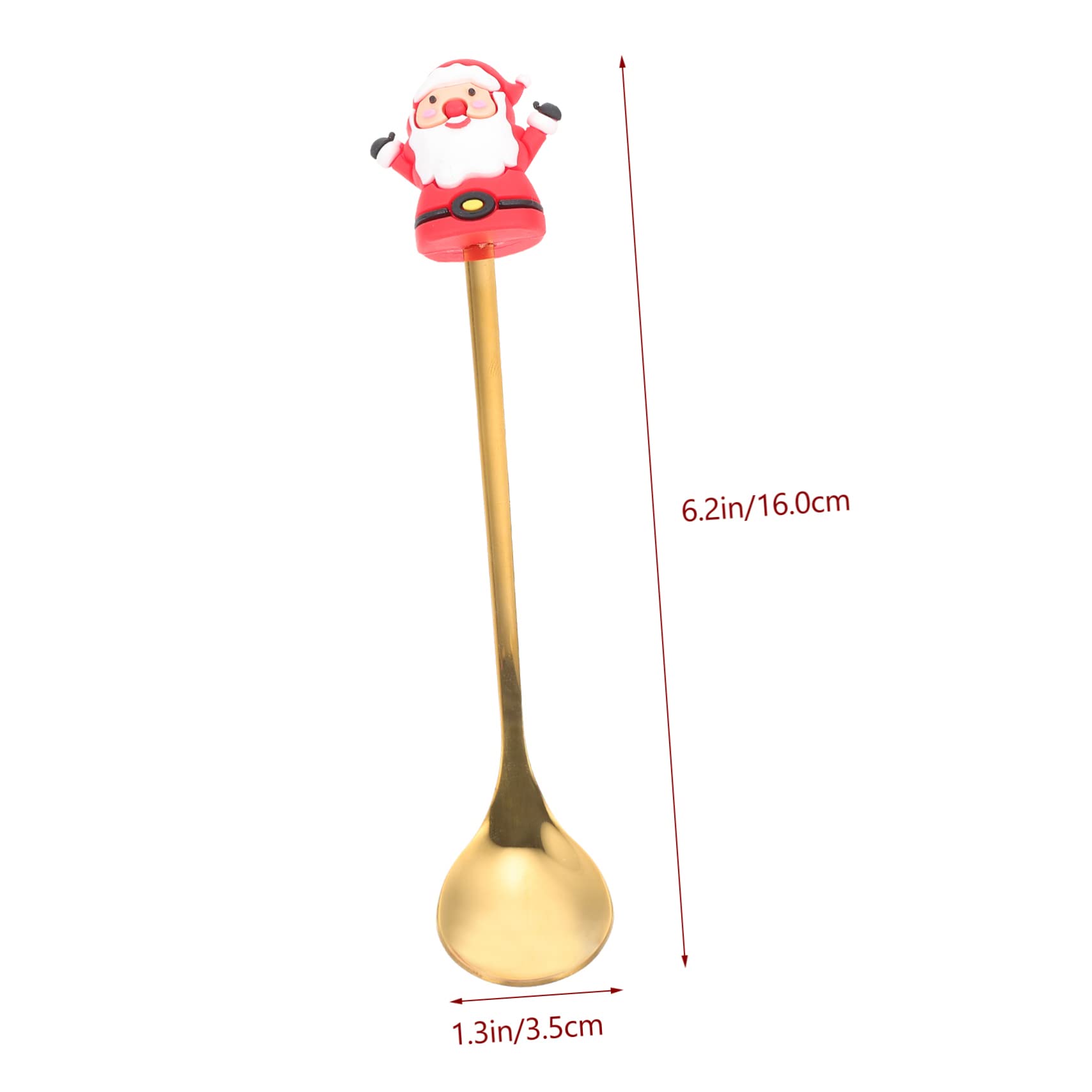 OFFSCH 1 Set Christmas Spoon Set Christmas Stirring Spoons Dessert Tea Spoons Christmas Tableware Holiday Spoons Portable Cake Spoon Christmas Dinnerware Cake Spoons Stainless Steel Red