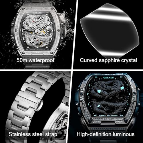 Image of OLEVS Automatic Gold Watches for Men Luxury Classic Stainless Steel Calendar Luminous Waterproof Watches for Men