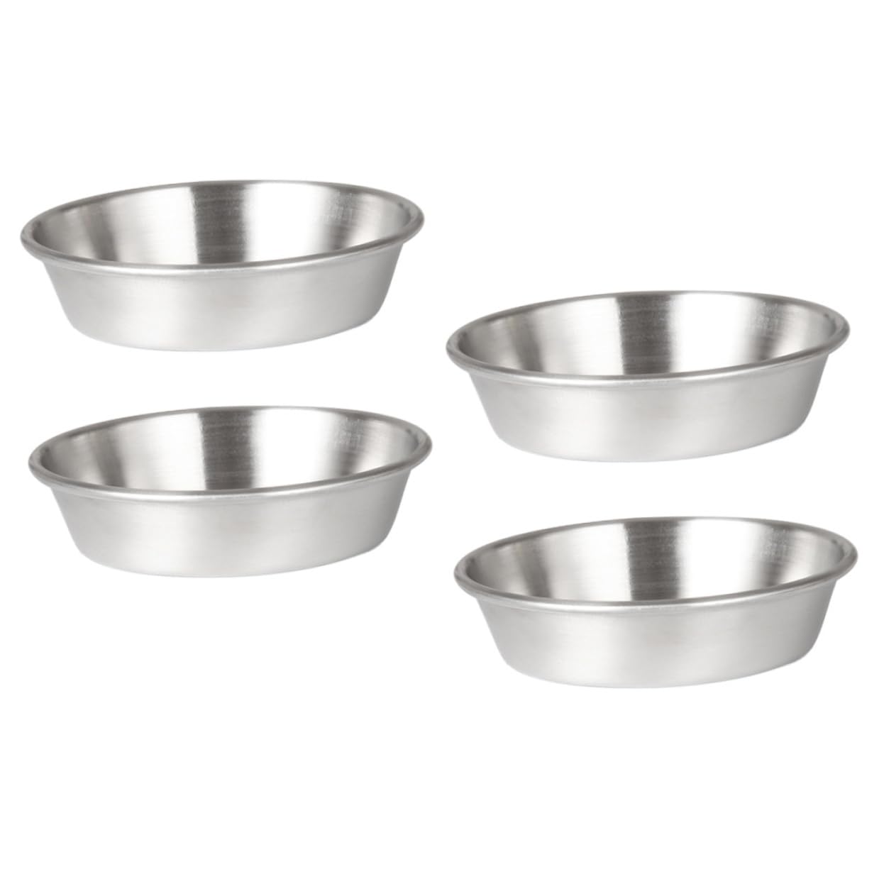 Unomor 4pcs Stainless Steel Seasoning Dish Serving Bowls Small Condiment Bowls Dipping Dish Soy Dishes Small Tray for Kitchen Food Serving Plates Dipping Bowls Sauce Bowls Silver