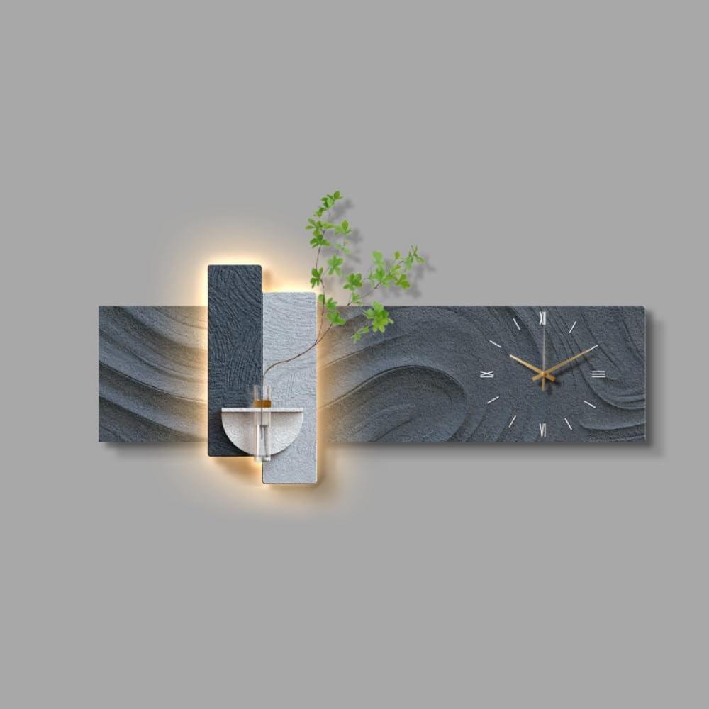 Horloge murale décorative en grès pour créer une ambiance feutrée de café dans votre salon