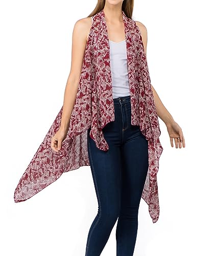 Image of Scarfand's Women's Sheer Open Front Lightweight Sleeveless Long Duster Cardigan Vest
