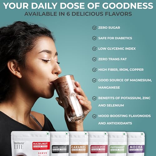Image of Cocosutra Sugar Free Drinking Chocolate Mix - Mocha | Hot or Cold | Low Carb, Low Calorie | Stevia & Erythritol Based | 200g | Zero Sugar, Low Carb, Low Calorie, Stevia & Erythritol Based, Keto Friendly