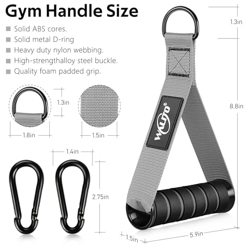 Image of Exercise Handles, Cable Machine Handles for Gym Cable Attachments Training | 2 Pack Heavy Duty Handle with Non Slip Grip for Cable Machines, Pull Down Workouts, Resistance Bands and Home Gym Equipment