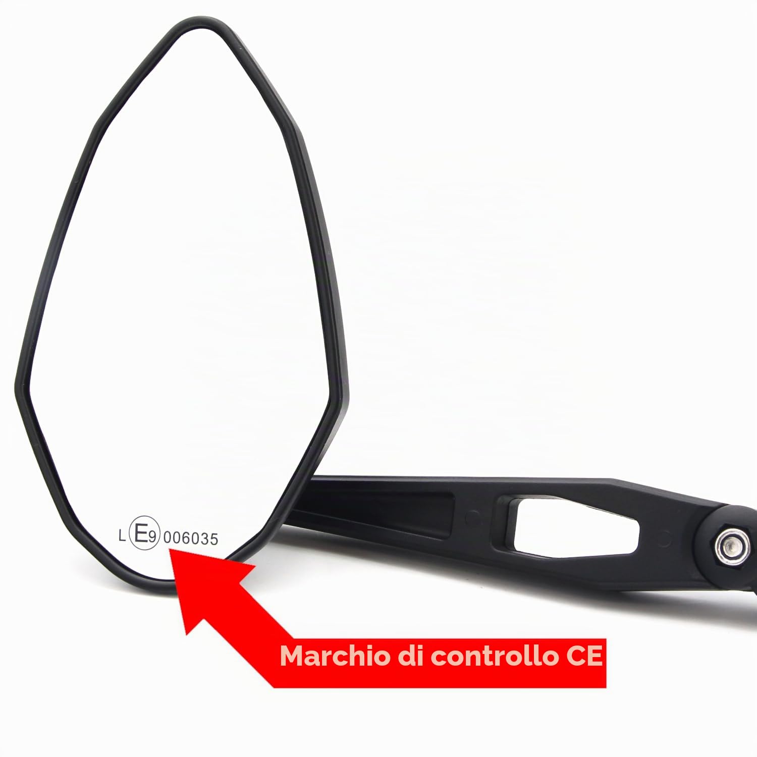 Area1 Coppia di specchietti retrovisori universali per moto, omologati e-geprüft 2x M10 filettatura destra + adattatore filettatura sinistra, compatibile con, ad esempio, Duke, SMC/R Z900 Z750 Z650