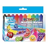 BAZIC Washable Fruit Scented Markers Broad Line 10 Color, Chisel Tip Broad Fine Line, Non Toxic Marcadorc Art School Supplies (10/Pack), 1-Pack