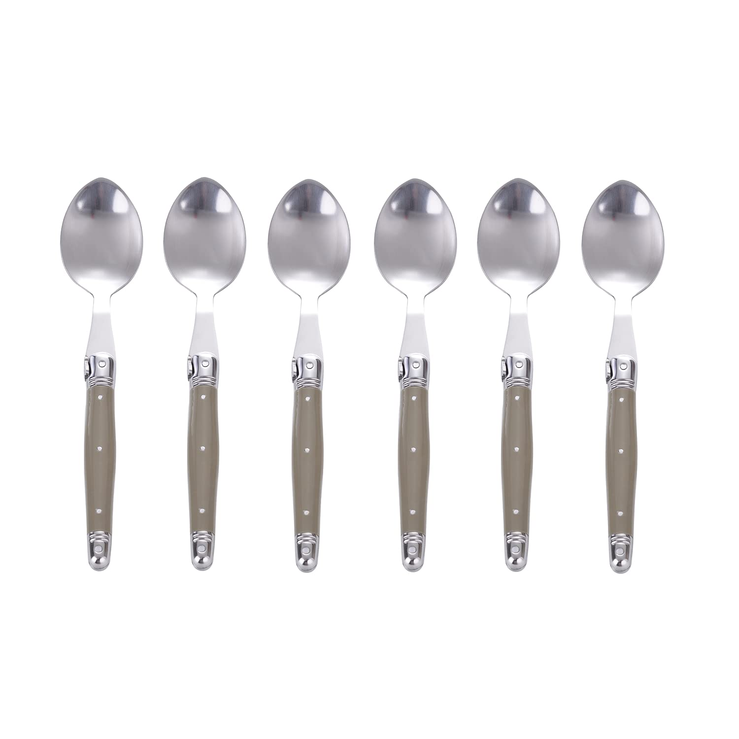 LAGUIOLE - Ménagère 24 pièces - acier inoxydable, Manche en ABS - gris taupe - Couteaux, Fourchettes, Cuillères - Acier inoxydable - Gris taupe