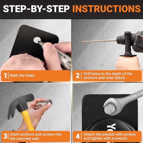 Yes4All Wall Mounted Weight Plate Holder - Fit 2inch Olympic Weight Plates, Protective Rubber Pad