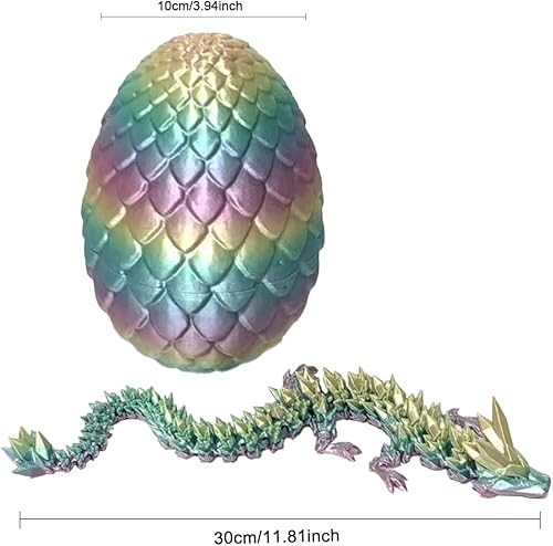 Miniatura 5 de Huevos de dragón impresos en 3D con dragón en el interior, dragón de cristal totalmente articulado, pequeño huevo de dragón misterioso, juguete para