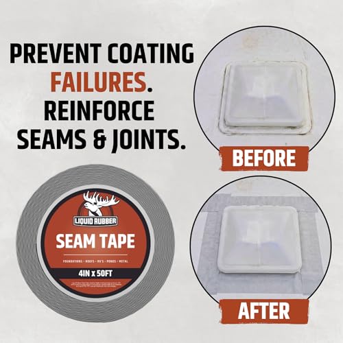 Liquid Rubber Waterproof Seam Tape, Multi-Surface Butyl Tape, 4 in x 50 Ft - Additional View