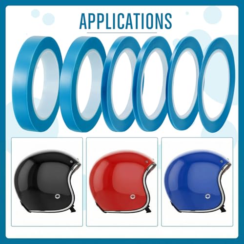 Image of Nezyo 6 Pcs Vinyl Pinstripe Tape Auto,Blue,1 /16, 1 /8,1 /5,1 /4,1 /2, 3 /4 Inch