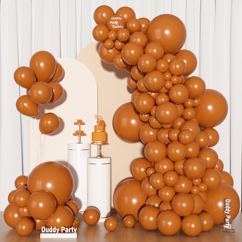Image of Ouddy Party 129Pcs Burnt Orange Balloons Arch Garland Kit 18 12 10 5 Inch