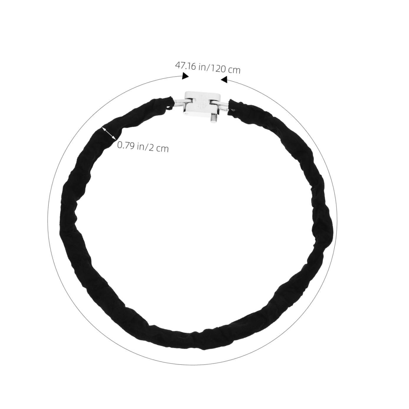 Catena Antifurto Bici 120cm in Acciaio al Manganese Nero | Lucchetto a Catena per Veicoli a Due Ruote e Cicli, Uso Outdoor, Facile da Trasportare, Anticorrosione