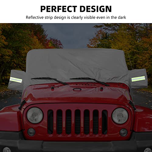 Image of RAZPOY for Jeep Car Cover Waterproof All Weather Protection, Car Rain Sunshade Snow UV Cover Exterior Accessories for Jeep Wrangler JK JL 2007-2022, 4-Door