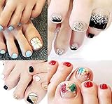 Bavs 10 DIFFERENT SHEET toes nail stickers Decal Beauty for Women Girls Kids Decals Manicure polish 3d art Glass slice toe nail sticker/Bling Bling Cubic 1 (Random)