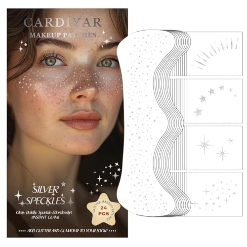Glitter Freckles, 24PCS Glitter Freckles Face Tattoo, Sparkle Freckles for Women, Waterproof Gold Temporary Face Tattoos Glitter Glow Up Patches Makeup Patches (Silver) Glitter Freckles, 24PCS Glitter Freckles Face Tattoo, Sparkle Freckles for Women, Waterproof Gold Temporary Face Tattoos Glitter Glow Up Patches Makeup Patches (Silver)