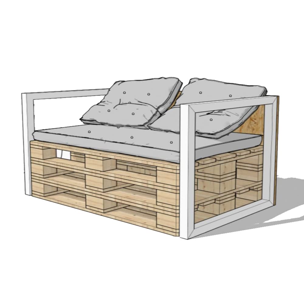 INTRECCI Cuscino Arredo Mattonella Beige 60x60 cm, Cuscino da Pavimento con Maniglie Disponibili in più Colori per Pallet Giardino Balcone Picnic
