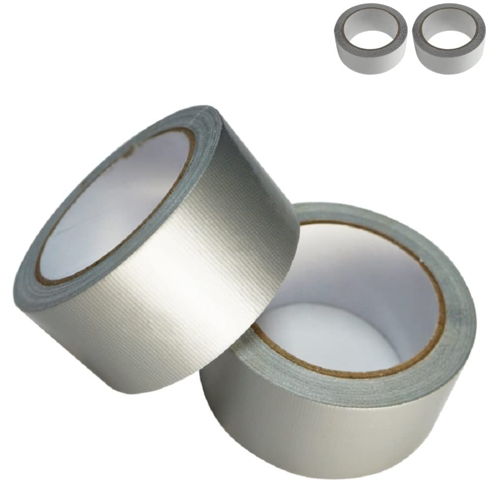 TopZetta 2 x Duct Tape Silver Matt Colour - Silver Packing Tape for Office, Home, Kitchen Use - 15 Yards x 2 Inch (Pack of 2)