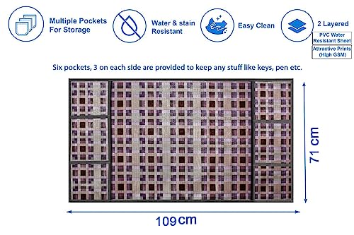 Image of Stylista Refridgerator top Cover Suitable for Samsung RR21C2F25HS /HL, 189 Liter Fridge, Dimension (WXD) 71x109 CM, Mosaic Pattern Magenta