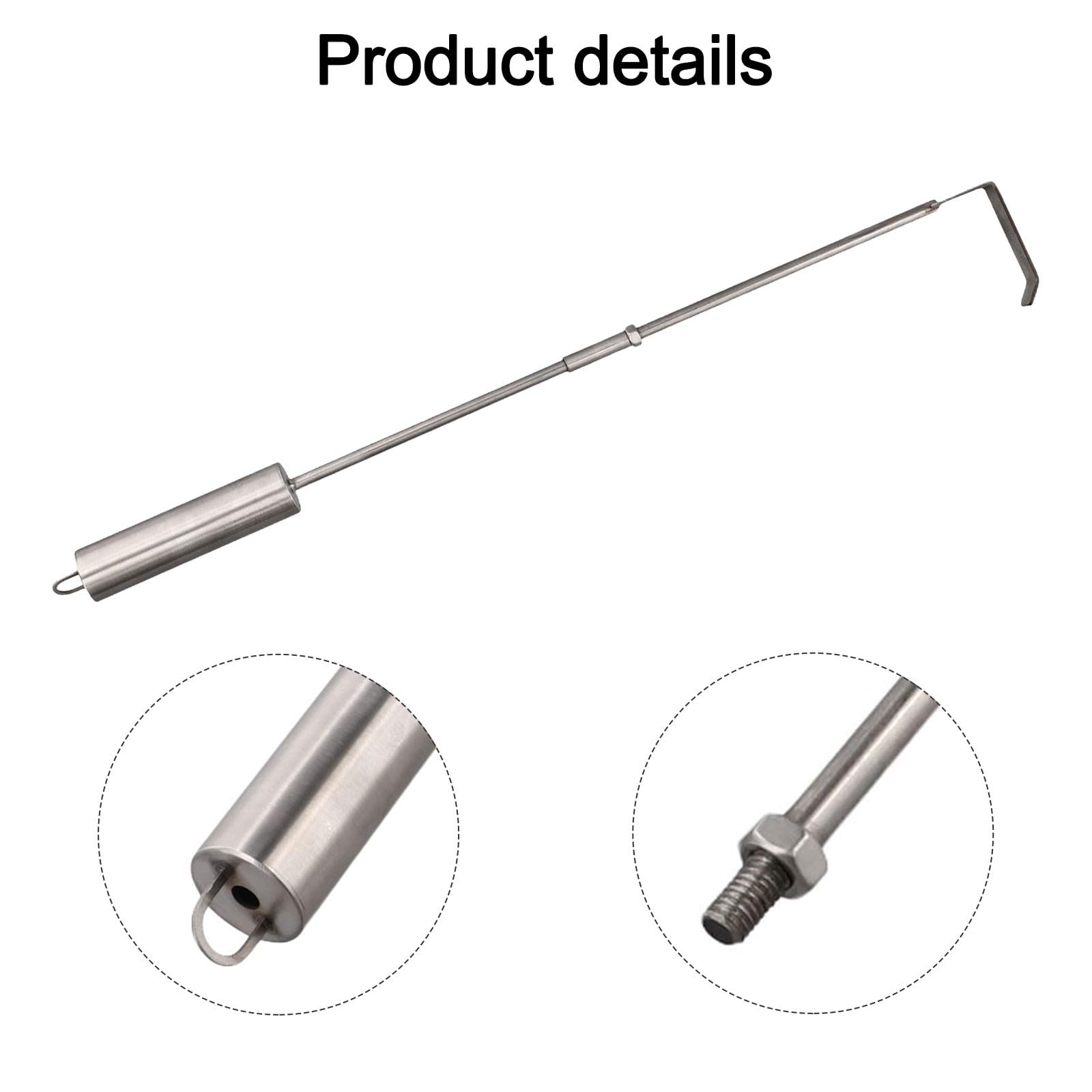 EasyByMall Râteau à cendres de barbecue en acier inoxydable pour Kamado Joe, barbecue à charbon et poêle à bois, 45,7 cm pour enlever efficacement les cendres