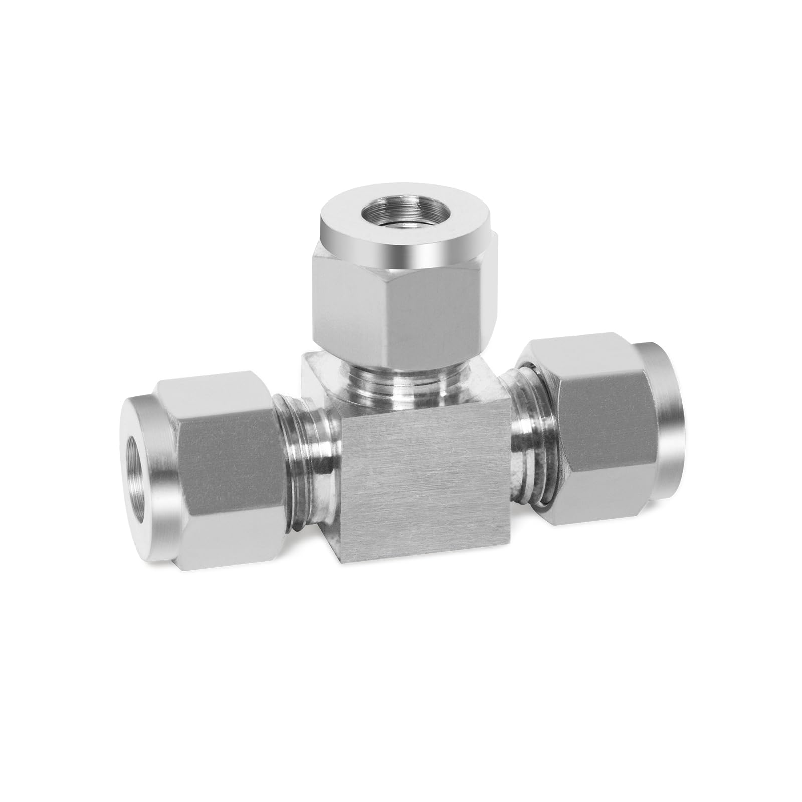 ChillWaves 304 Stainless Steel Tee Compression Tube Fitting, 1/2" OD x 1/2" OD x 1/2" OD Compression Union Connector(1-PACK)