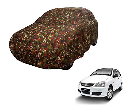 Image of Auto Hub Car Cover Compatible with Tata Indica with Weather Proof, Triple Stitched, Indica Car Cover Jungle Look