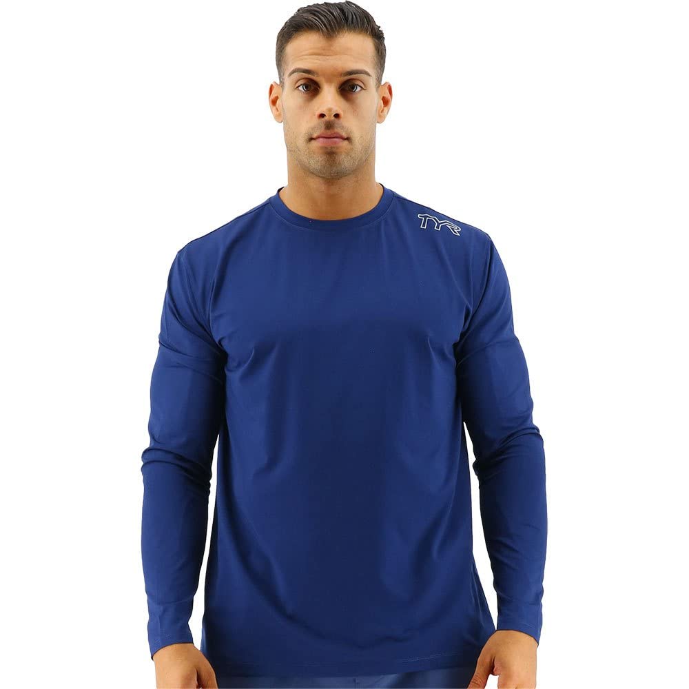 TYR Men's Long Sleeve Sun Protection Performance T-Shirt UPF 50+