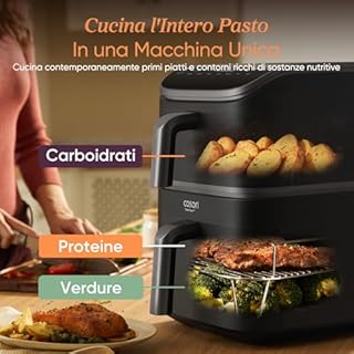 COSORI Turbo Tower Friggitrice ad Aria 10,8L con Cestelli Verticali, Cottura Salvaspazio a 3 Livelli, 2630W, 6 Funzioni, 2 Motori DC, 50+ Ricette Complete Online, CAF-DC111