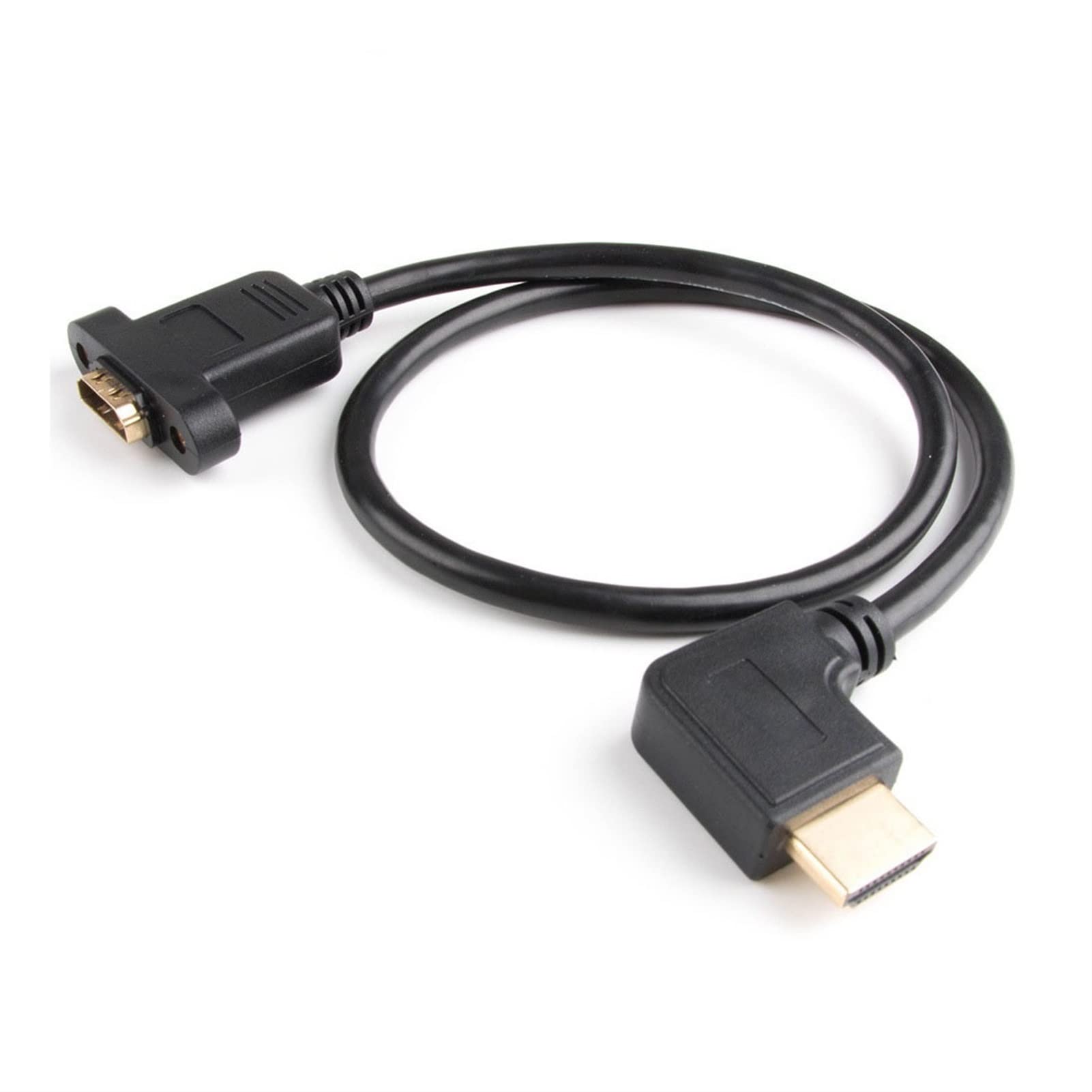 EVURU Right Angled 19p 1.4 Male to Female Extension Cable Panel Mount Cable with Screw Hole (Size : 0.5m, Color : Pearl Bag Packing)