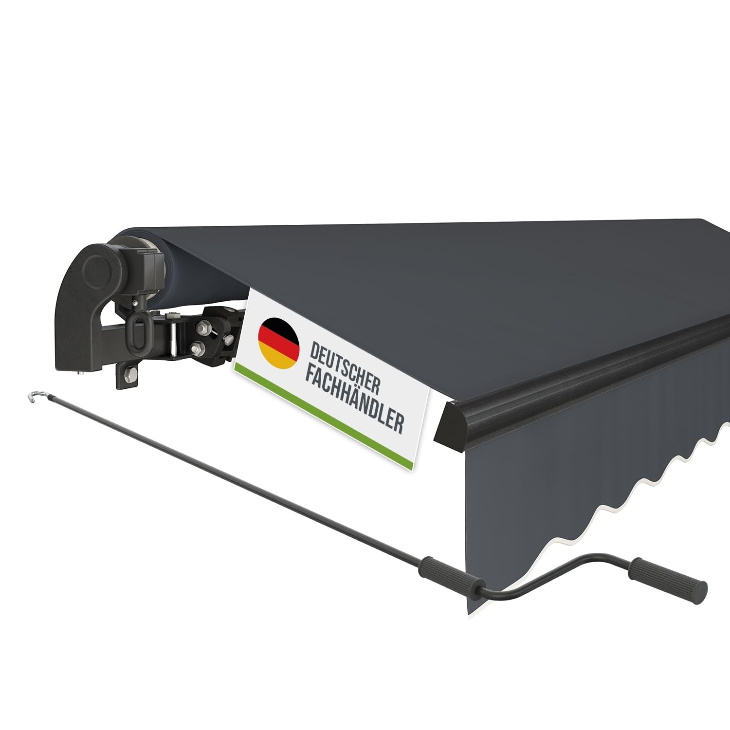 empasa manuelle Gelenkarmmarkise Markise Start Sonnenmarkise Sonnenschutz Alu/Polyester komplett vormontiert, in verschiedenen Größen und Farben, Farbe:anthrazit, Größe:300 x 250