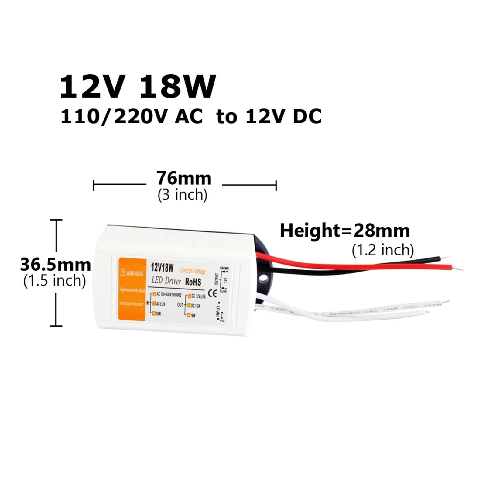 12 Volt Netzteil LED-Treiber 12V 18W 28W 48W 72W 100W AC 110V 220V auf 12V DC Adapter Beleuchtung Trafo für LED Light Strip CCTV (12V 100W)