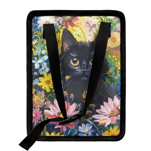Image of Talayituse Cat Daisy Print Car Trash Can Accessories Organizer Garbage Bag Dustbin Container with Lid Waste Basket Storage Pocket Hanging Large Size Vehicle Trash Bin