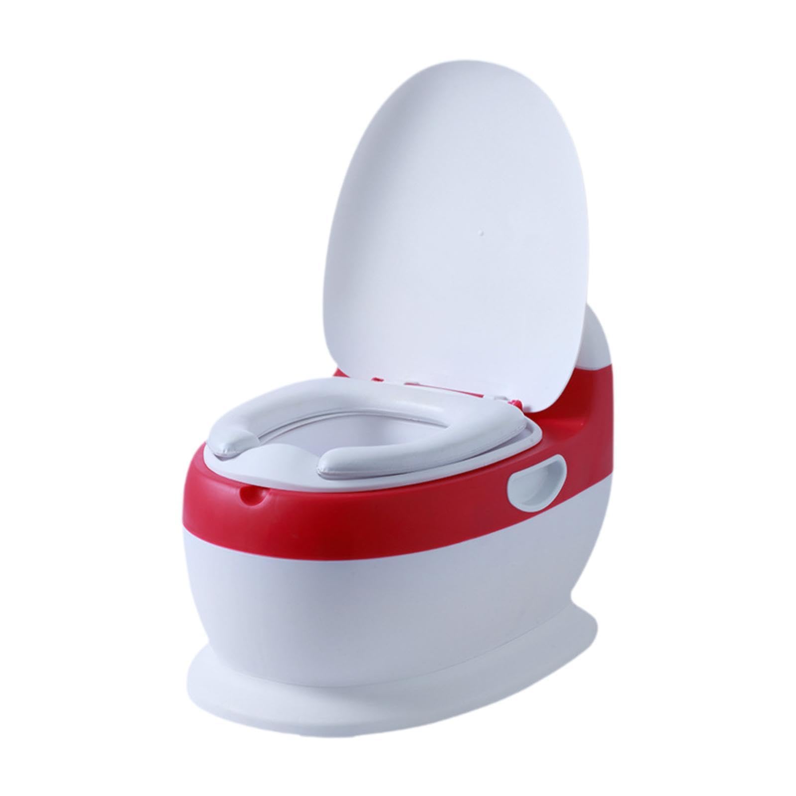 Gralara Potty Training Toilet Kinder Toilettensitz Kleinkind Töpfchen Toilettenstuhl Realistische Optik Ergonomisch mit Weichem PVC Sitz für Jungen Mädch, Rot