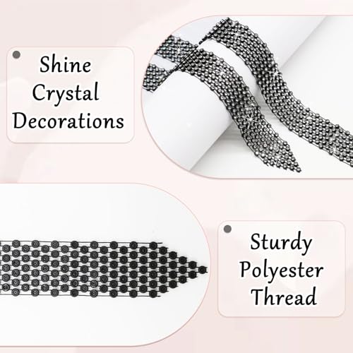 Rhinestone Neck Tie for Women Long Skinny Ties for Women Sparkle Crystal Tie for Prom Wedding Party3