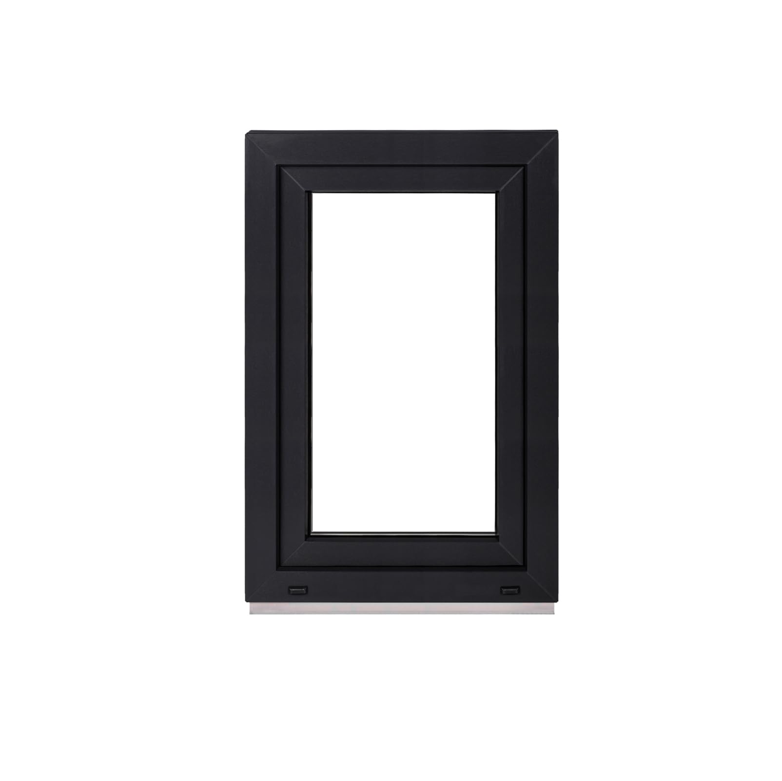 Framex Finestra per cantina in plastica, interno bianco/esterno antracite, larghezza x altezza 50 x 75 cm (500 x 750 mm), 3 scomparti (32 mm), ribaltabile e girevole, DIN, apertura a destra