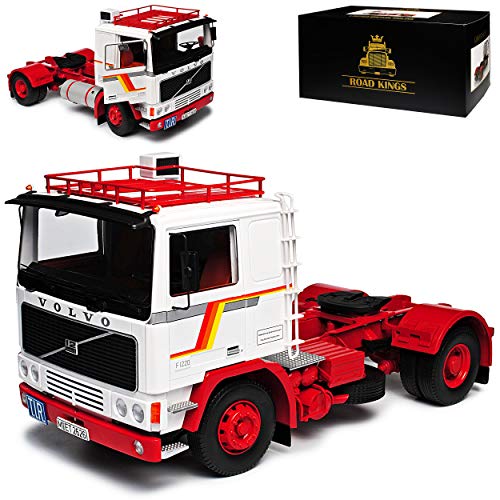 KK-Scale Road Kings Volvo F12 1977 LKW Weiss Rot limitiert 1 von 1000 Stück 1/18 Modell Auto mit individiuellem Wunschkennzeichen