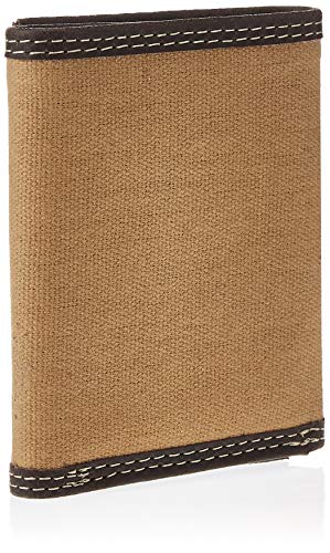 Timberland PRO Men's Canvas Leather RFID Trifold Wallet with Zippered Pockets2