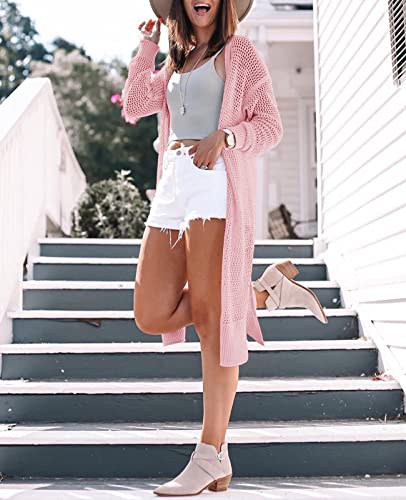 Image of Misassy Womens Open Front Knit Sheer Cardigans Summer Boho Lightweight Long Sleeve Kimono Long Sweater